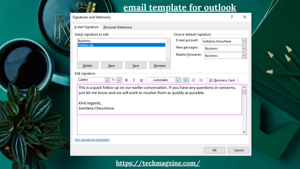 email template for outlook