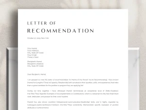 letter recommendation for employee